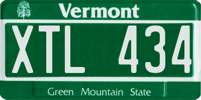 VT license plate XTL434
