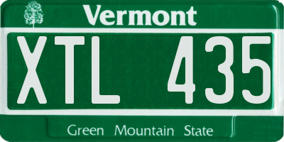 VT license plate XTL435