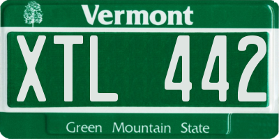 VT license plate XTL442