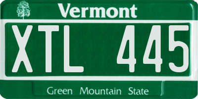 VT license plate XTL445