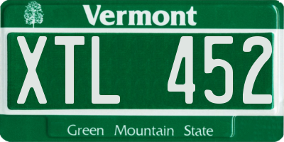 VT license plate XTL452