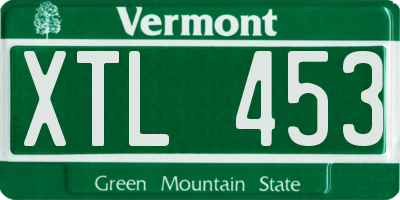 VT license plate XTL453