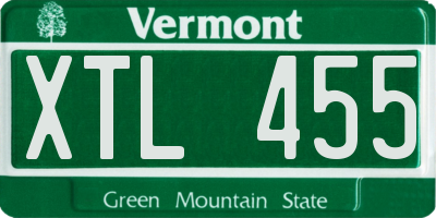 VT license plate XTL455