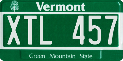 VT license plate XTL457