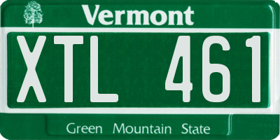 VT license plate XTL461