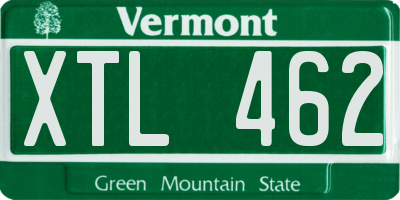 VT license plate XTL462