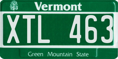 VT license plate XTL463
