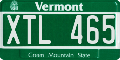 VT license plate XTL465