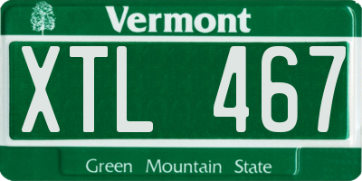 VT license plate XTL467