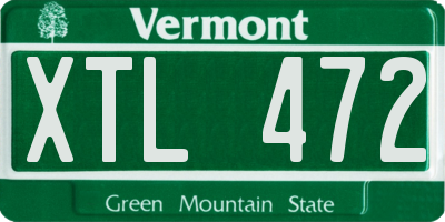 VT license plate XTL472