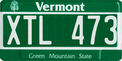 VT license plate XTL473
