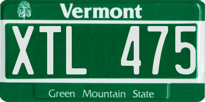VT license plate XTL475