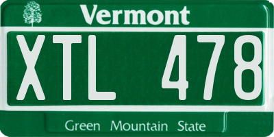 VT license plate XTL478