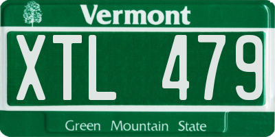 VT license plate XTL479