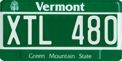 VT license plate XTL480