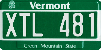 VT license plate XTL481