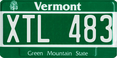 VT license plate XTL483