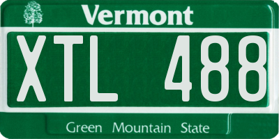 VT license plate XTL488