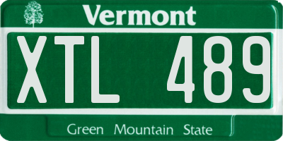 VT license plate XTL489