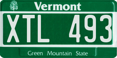 VT license plate XTL493