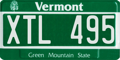 VT license plate XTL495