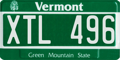 VT license plate XTL496