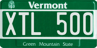 VT license plate XTL500