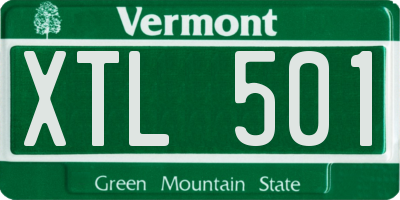 VT license plate XTL501