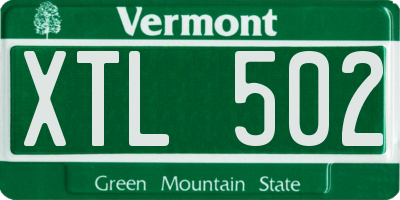 VT license plate XTL502