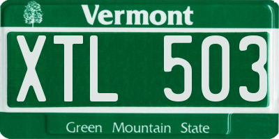 VT license plate XTL503