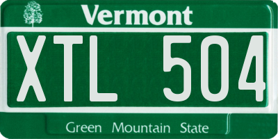 VT license plate XTL504