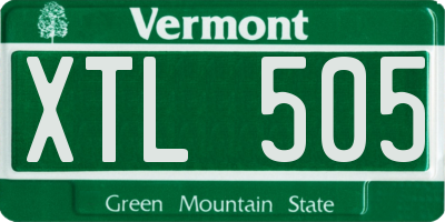 VT license plate XTL505