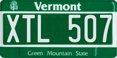 VT license plate XTL507
