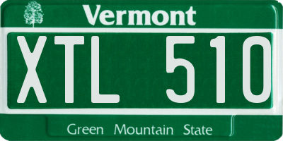 VT license plate XTL510
