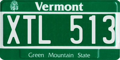 VT license plate XTL513