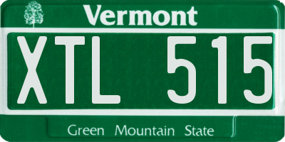 VT license plate XTL515
