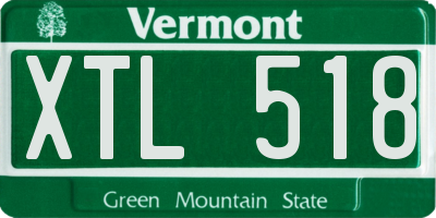 VT license plate XTL518