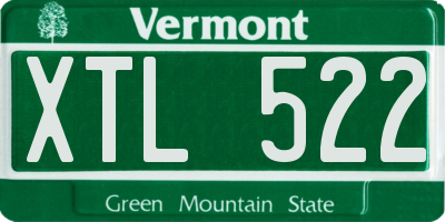 VT license plate XTL522