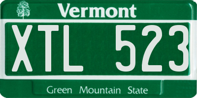 VT license plate XTL523