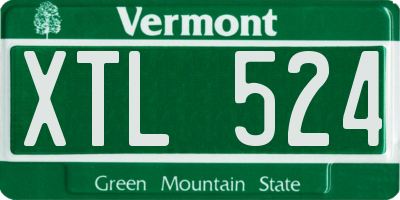 VT license plate XTL524