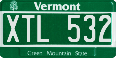 VT license plate XTL532