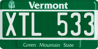 VT license plate XTL533