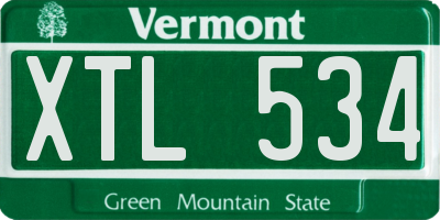 VT license plate XTL534