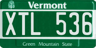 VT license plate XTL536
