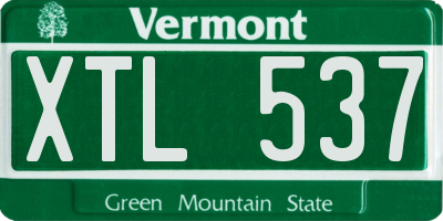 VT license plate XTL537