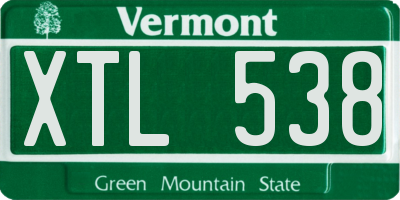 VT license plate XTL538