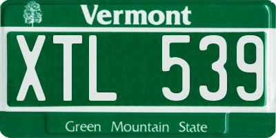 VT license plate XTL539