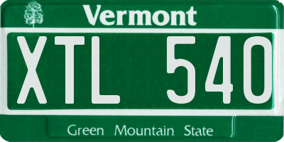 VT license plate XTL540