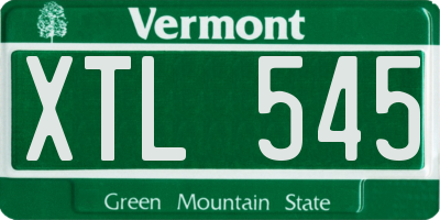 VT license plate XTL545