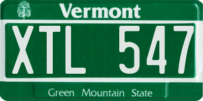 VT license plate XTL547